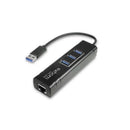 CONVERSOR USB (A-MACHO X 3 USB/RJ45) (PRETO)(EXBOM) 2606