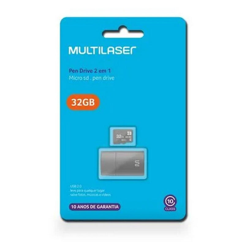 CARTAO MEMORIA 32 GB (MICRO SD+USB)(CL.10)(MULT)(MC163)