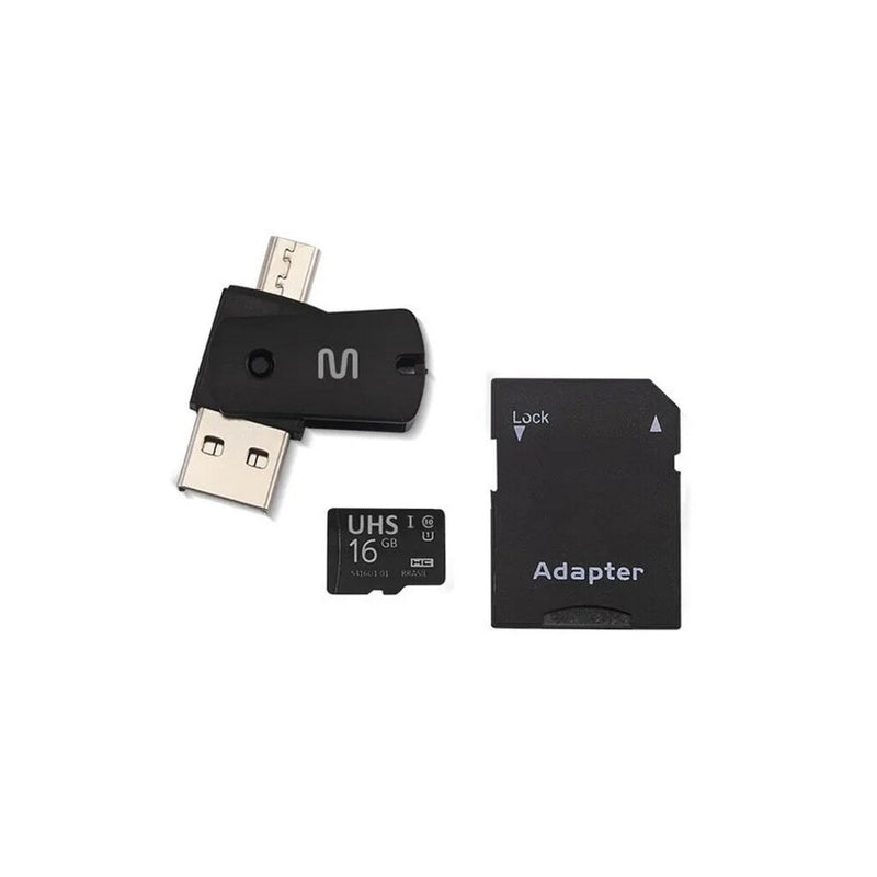 CARTAO MEMORIA 16 GB ULTRA (MICRO SD+ADAP+USB+OTG)(MU)MC150